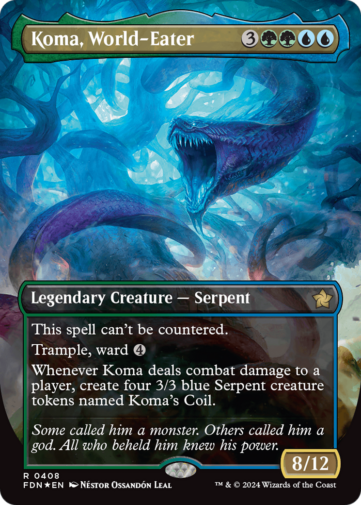 Koma, World-Eater (Borderless) (Mana Foil) [Foundations] | Gaming Infinity