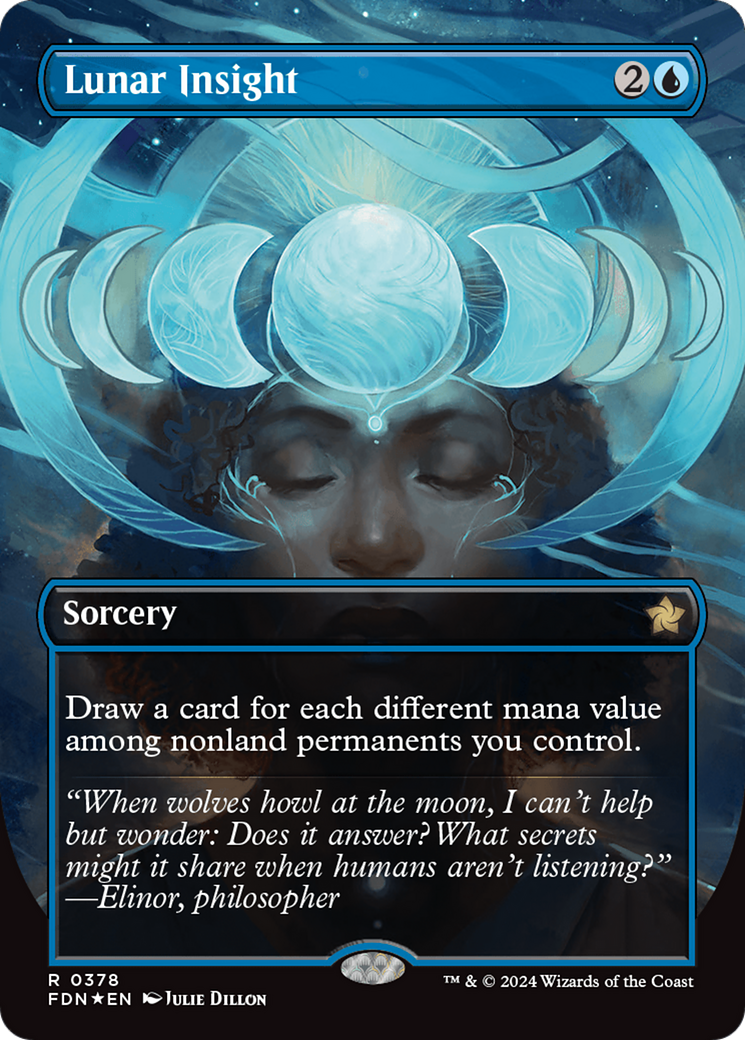 Lunar Insight (Borderless) (Mana Foil) [Foundations] | Gaming Infinity