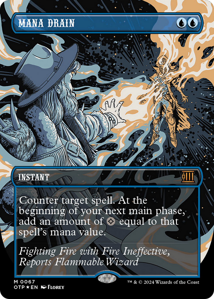 Mana Drain (Textured Foil) [Outlaws of Thunder Junction: Breaking News] | Gaming Infinity
