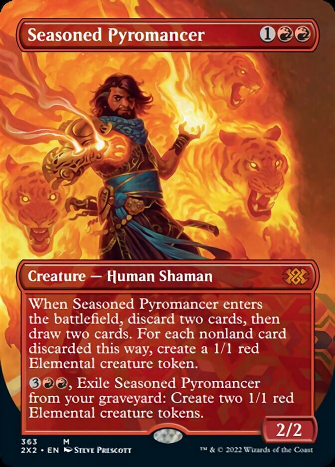 Seasoned Pyromancer (Borderless Alternate Art) [Double Masters 2022] | Gaming Infinity