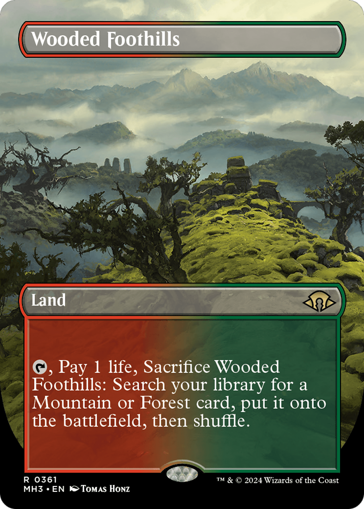 Wooded Foothills (Borderless) [Modern Horizons 3] | Gaming Infinity