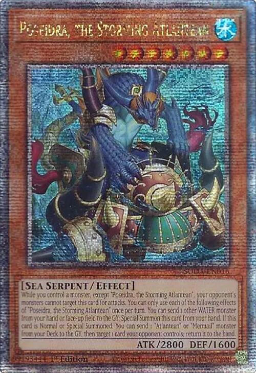 Poseidra, the Storming Atlantean (Quarter Century Secret Rare) [SUDA-EN016] Quarter Century Secret Rare | Gaming Infinity