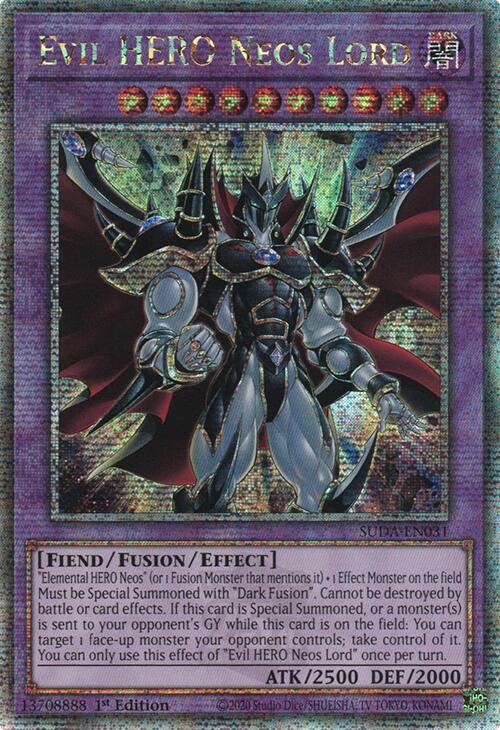 Evil HERO Neos Lord (Quarter Century Secret Rare) [SUDA-EN031] Quarter Century Secret Rare | Gaming Infinity