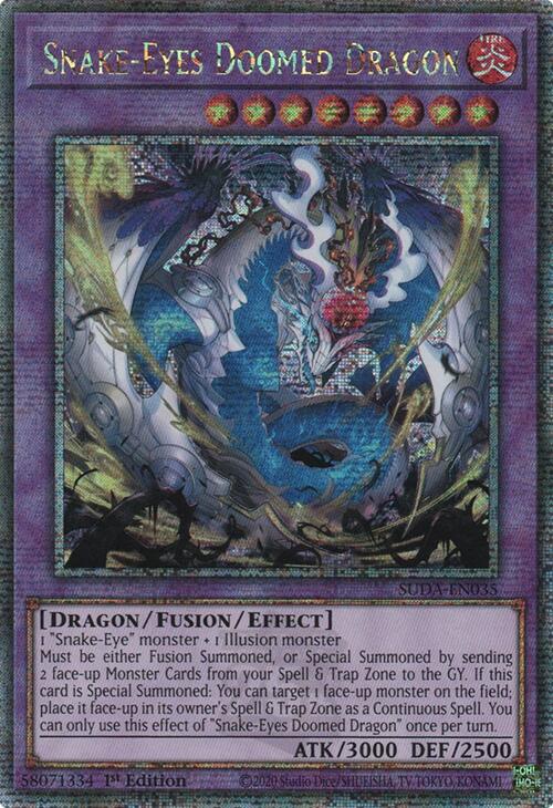 Snake-Eyes Doomed Dragon (Quarter Century Secret Rare) [SUDA-EN035] Quarter Century Secret Rare | Gaming Infinity
