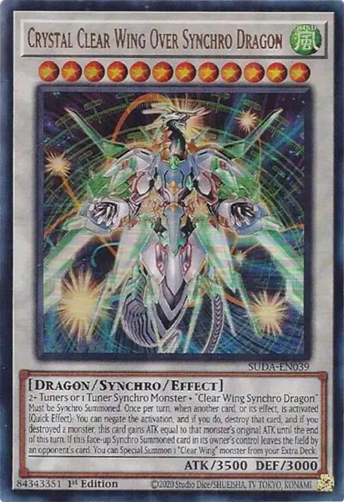 Crystal Clear Wing Over Synchro Dragon [SUDA-EN039] Ultra Rare | Gaming Infinity