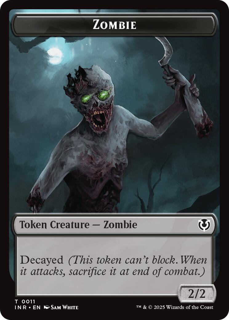 Zombie (0011) // Zombie (0012) Double-Sided Token [Innistrad Remastered Tokens] | Gaming Infinity