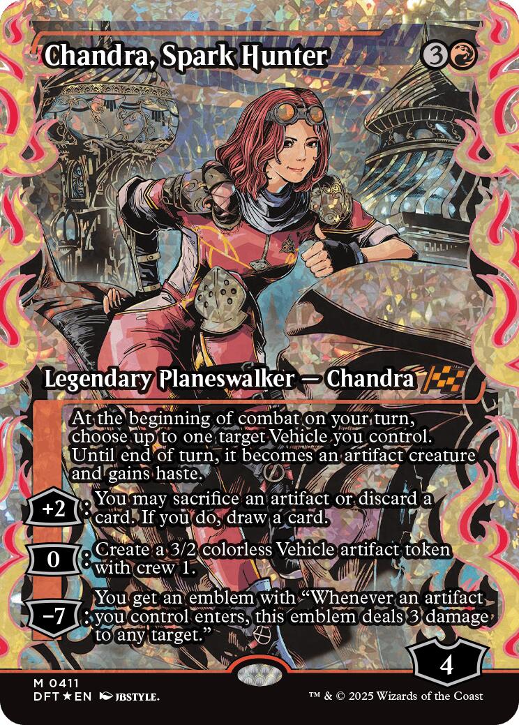 Chandra, Spark Hunter (Showcase Fracture Foil) (Japanese) [Aetherdrift] | Gaming Infinity