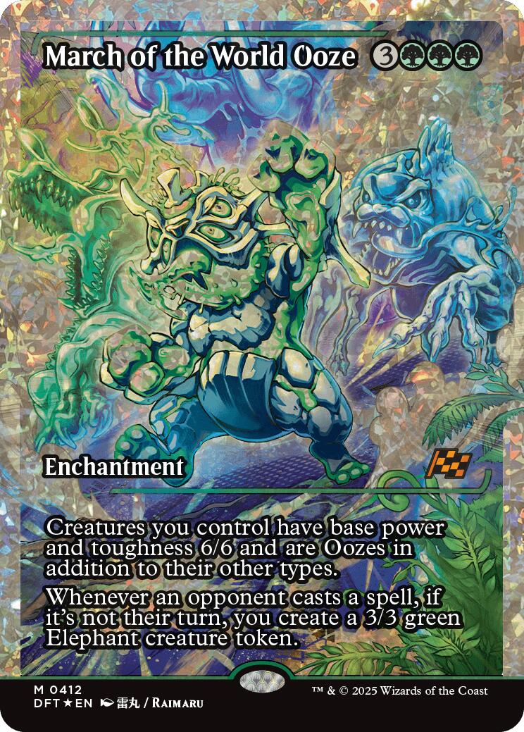 March of the World Ooze (Showcase Fracture Foil) (Japanese) [Aetherdrift] | Gaming Infinity