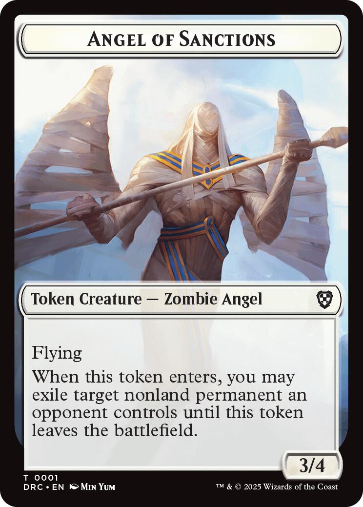 Angel of Sanctions // Zombie (0003) Double-Sided Token [Aetherdrift Tokens] | Gaming Infinity