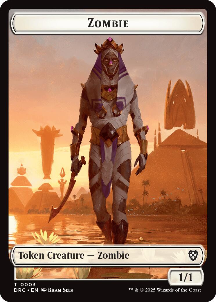 Angel of Sanctions // Zombie (0003) Double-Sided Token [Aetherdrift Tokens] | Gaming Infinity