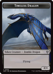 Timeless Dragon // Zombie (0003) Double-Sided Token [Aetherdrift Tokens] | Gaming Infinity