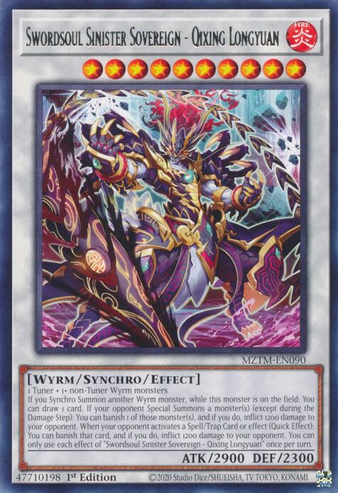 Swordsoul Sinister Sovereign - Qixing Longyuan [MZTM-EN090] Rare | Gaming Infinity