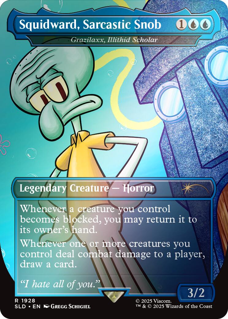 Squidward, Sarcastic Snob - Grazilaxx, Illithid Scholar (Rainbow Foil) [Secret Lair Drop Series] | Gaming Infinity