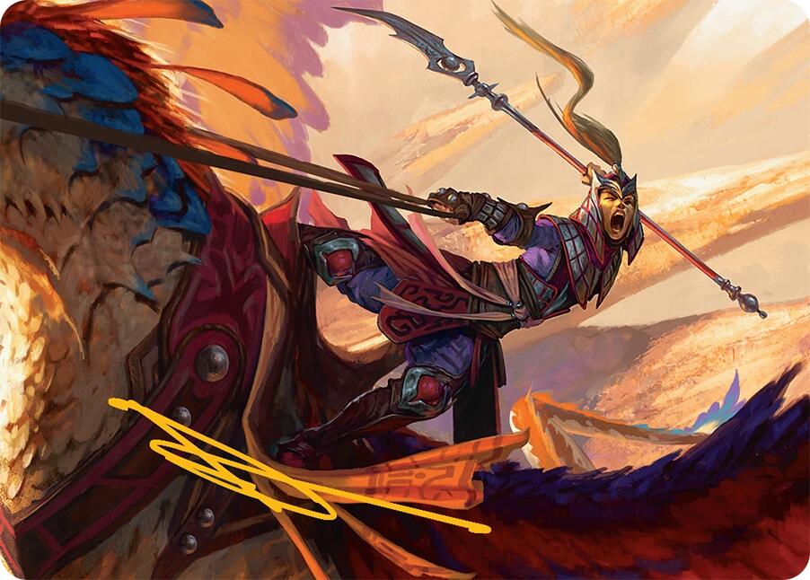 Dragonback Lancer Art Card (3/54) (Gold-Stamped Signature) [Tarkir: Dragonstorm Art Series] | Gaming Infinity