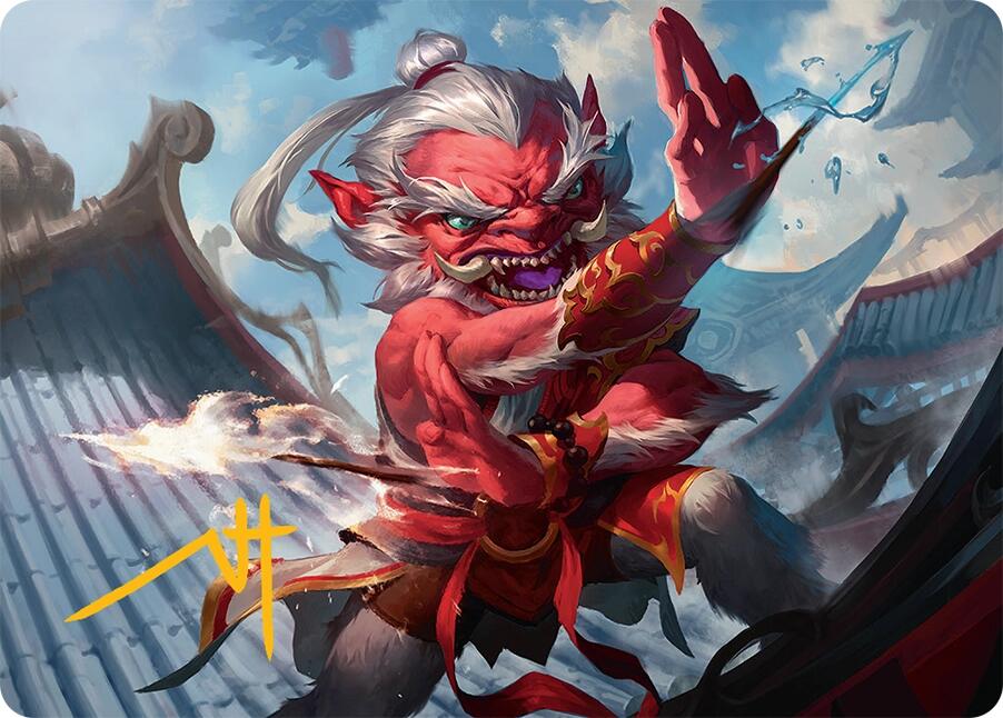 Devoted Duelist Art Card (15/54) (Gold-Stamped Signature) [Tarkir: Dragonstorm Art Series] | Gaming Infinity