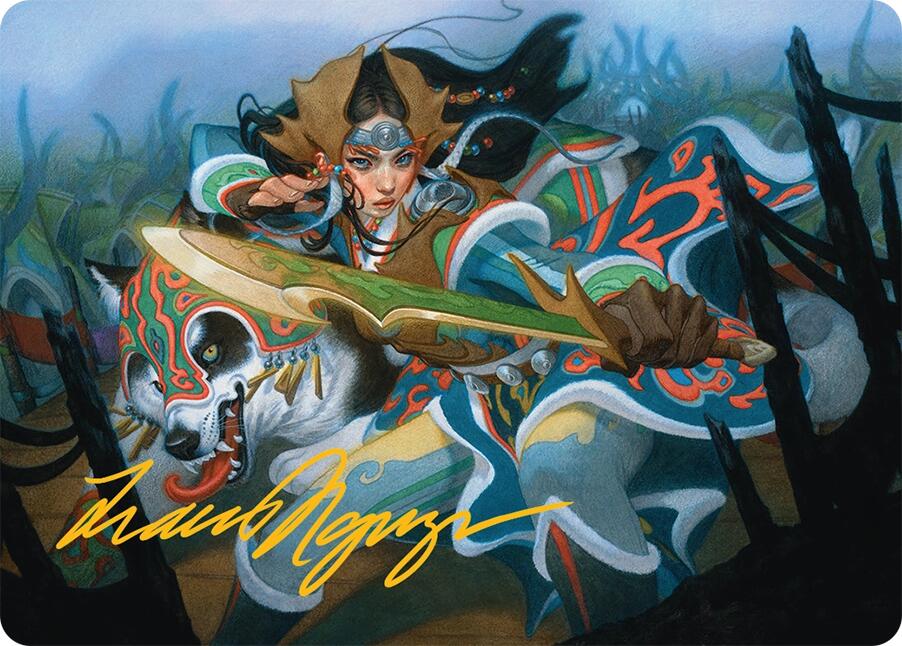 Eshki Dragonclaw Art Card (23/54) (Gold-Stamped Signature) [Tarkir: Dragonstorm Art Series] | Gaming Infinity