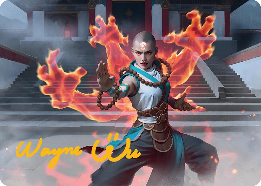 Flamehold Grappler Art Card (24/54) (Gold-Stamped Signature) [Tarkir: Dragonstorm Art Series] | Gaming Infinity