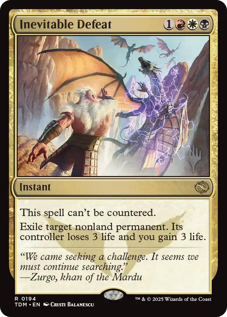 Inevitable Defeat [Tarkir: Dragonstorm Promos] | Gaming Infinity
