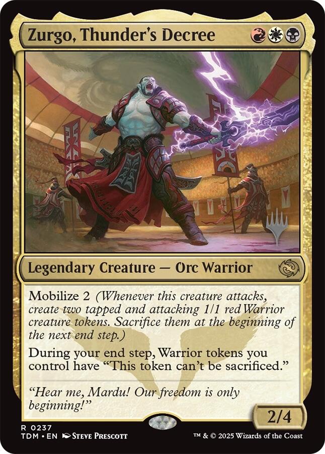 Zurgo, Thunder's Decree [Tarkir: Dragonstorm Promos] | Gaming Infinity