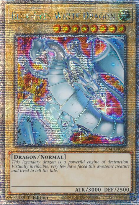 Blue-Eyes White Dragon (New Art) [RA04-EN002] Quarter Century Secret Rare | Gaming Infinity