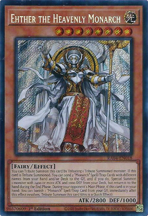 Ehther the Heavenly Monarch [RA04-EN018] Secret Rare | Gaming Infinity