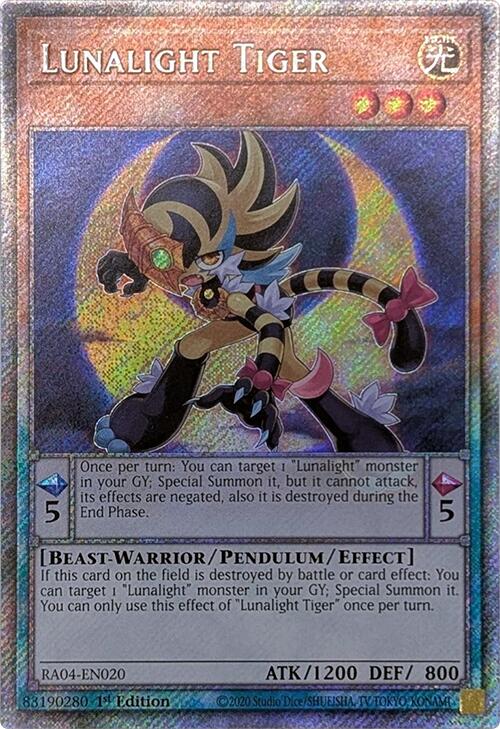 Lunalight Tiger [RA04-EN020] Platinum Secret Rare | Gaming Infinity