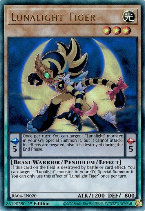Lunalight Tiger [RA04-EN020] Prismatic Ultimate Rare | Gaming Infinity