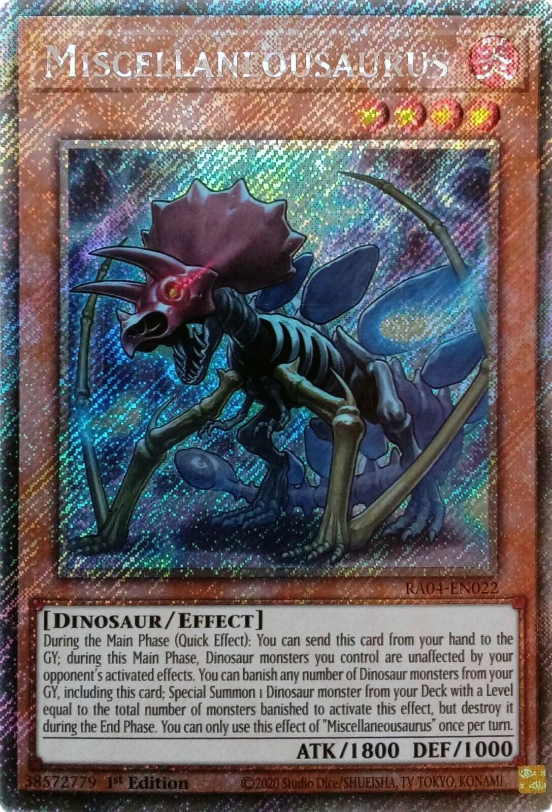 Miscellaneousaurus [RA04-EN022] Platinum Secret Rare | Gaming Infinity