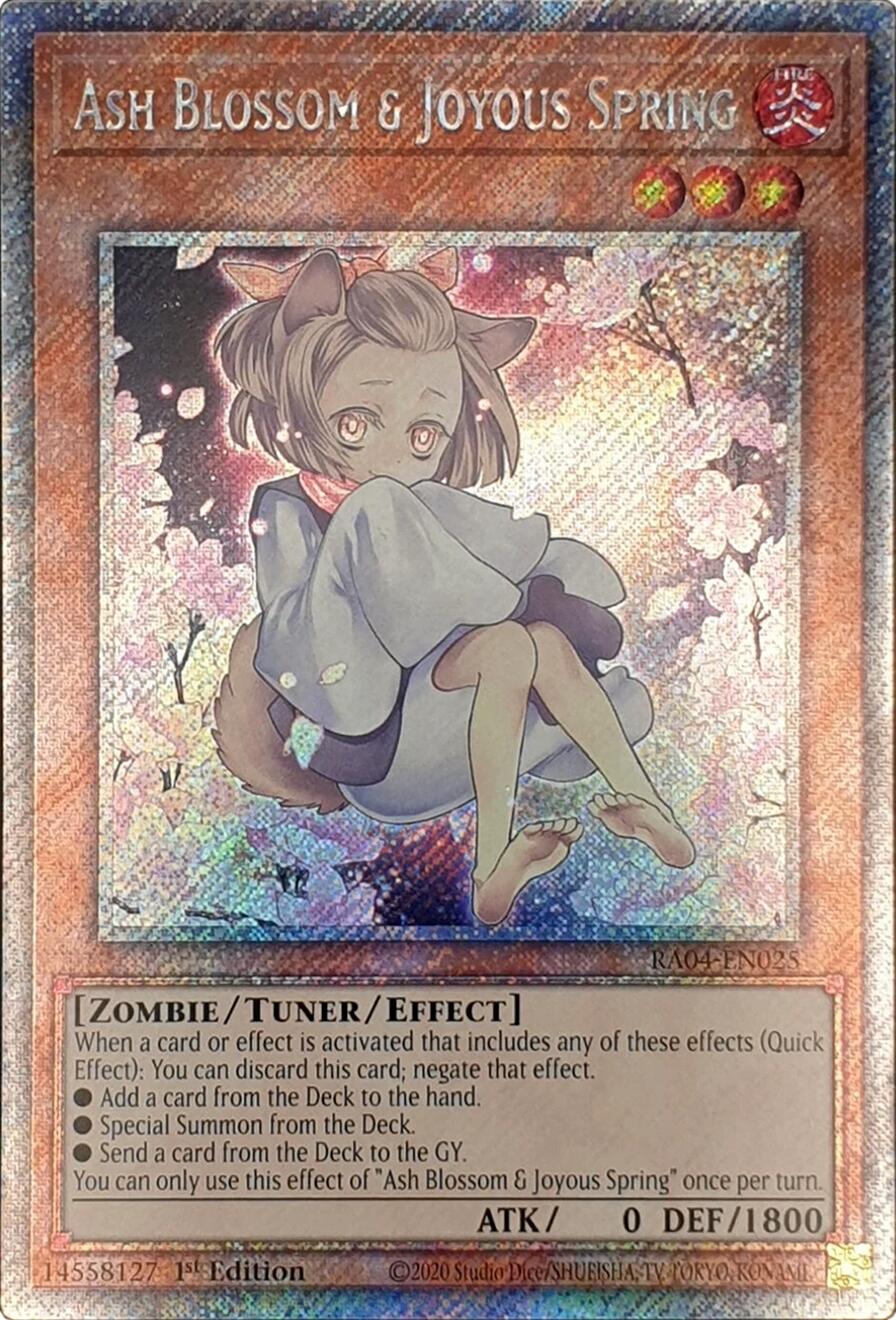 Ash Blossom & Joyous Spring (Alternate Art) [RA04-EN025] Platinum Secret Rare | Gaming Infinity