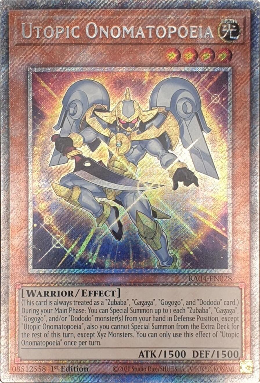 Utopic Onomatopoeia [RA04-EN028] Platinum Secret Rare | Gaming Infinity