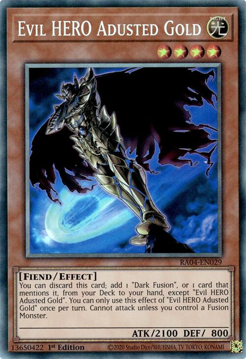 Evil HERO Adusted Gold [RA04-EN029] Prismatic Collector's Rare | Gaming Infinity