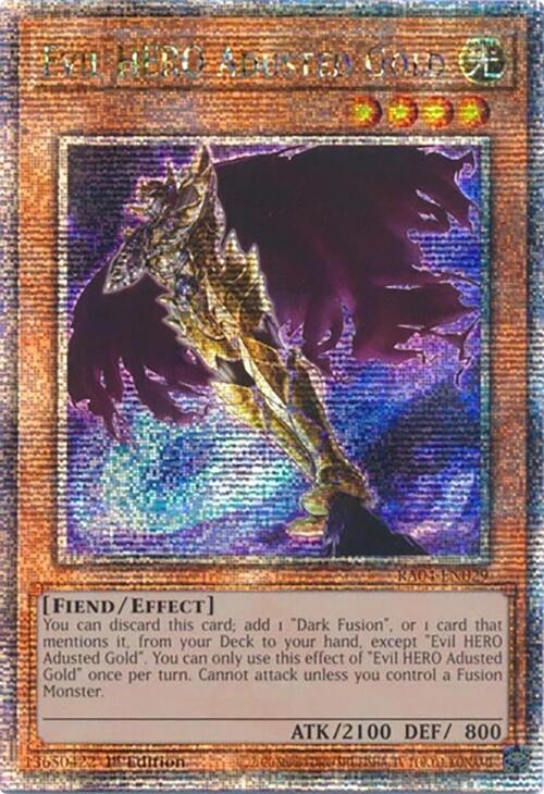Evil HERO Adusted Gold [RA04-EN029] Quarter Century Secret Rare | Gaming Infinity