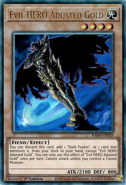 Evil HERO Adusted Gold [RA04-EN029] Prismatic Ultimate Rare | Gaming Infinity