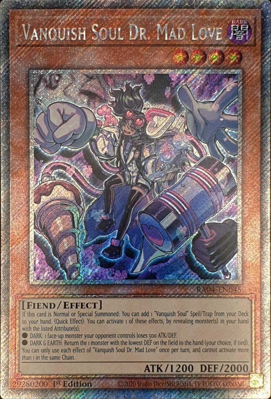 Vanquish Soul Dr. Mad Love [RA04-EN045] Platinum Secret Rare | Gaming Infinity