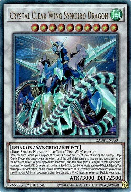 Crystal Clear Wing Synchro Dragon [RA04-EN059] Prismatic Ultimate Rare | Gaming Infinity