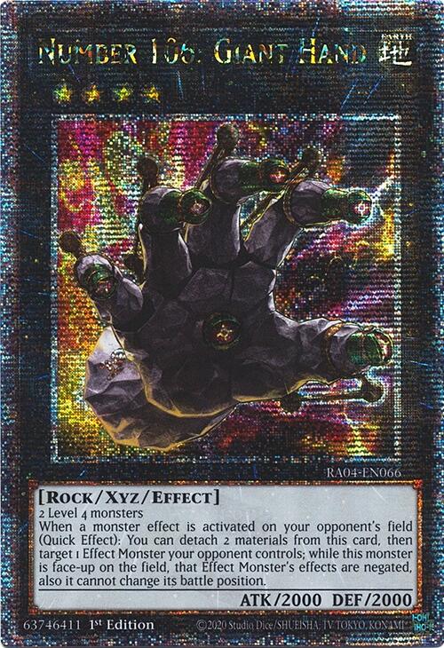 Number 106: Giant Hand [RA04-EN066] Quarter Century Secret Rare | Gaming Infinity