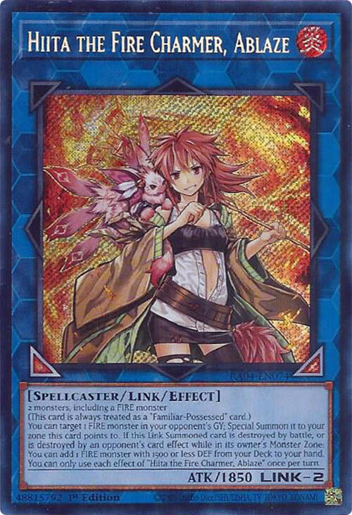 Hiita the Fire Charmer, Ablaze [RA04-EN074] Secret Rare | Gaming Infinity