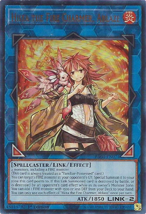 Hiita the Fire Charmer, Ablaze [RA04-EN074] Ultra Rare | Gaming Infinity