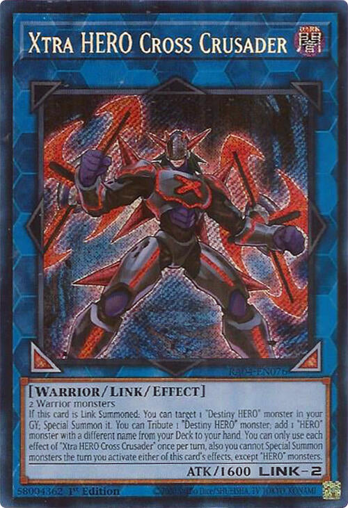 Xtra HERO Cross Crusader [RA04-EN076] Secret Rare | Gaming Infinity