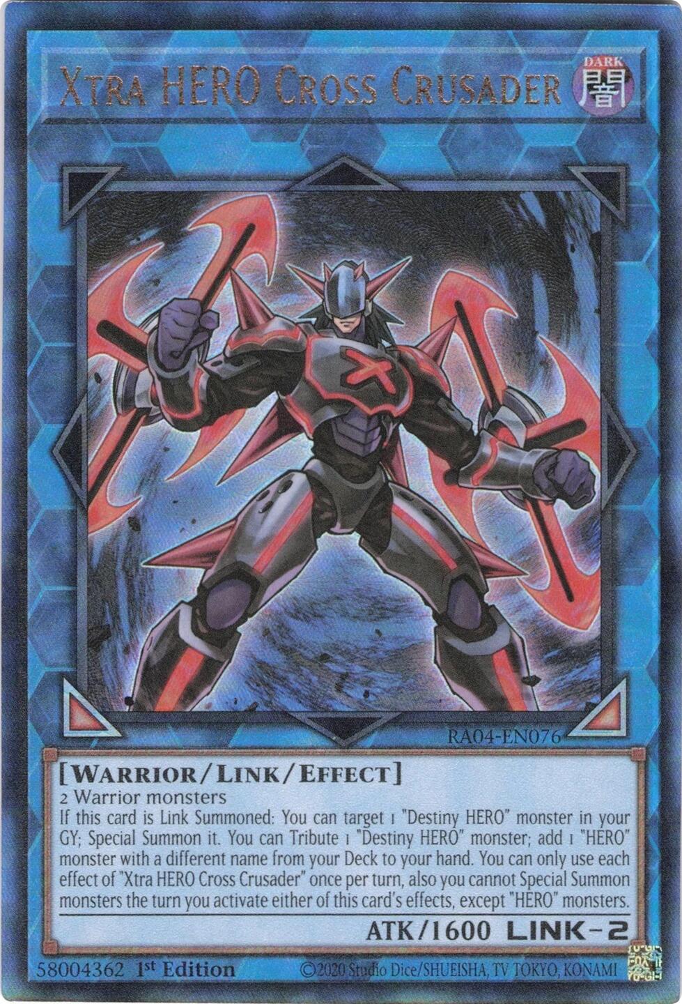 Xtra HERO Cross Crusader [RA04-EN076] Prismatic Ultimate Rare | Gaming Infinity