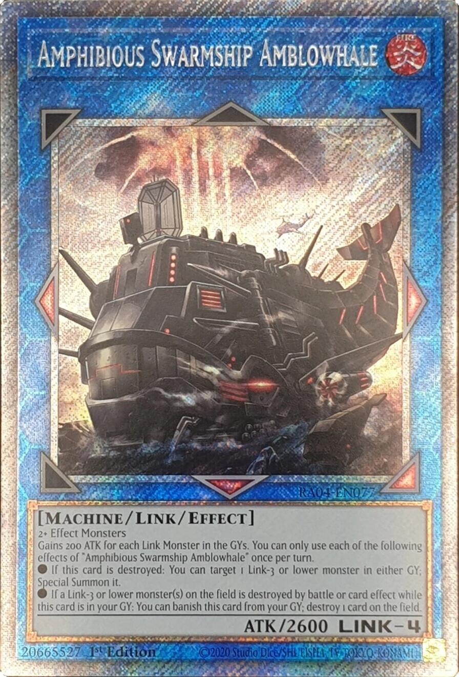 Amphibious Swarmship Amblowhale [RA04-EN077] Platinum Secret Rare | Gaming Infinity