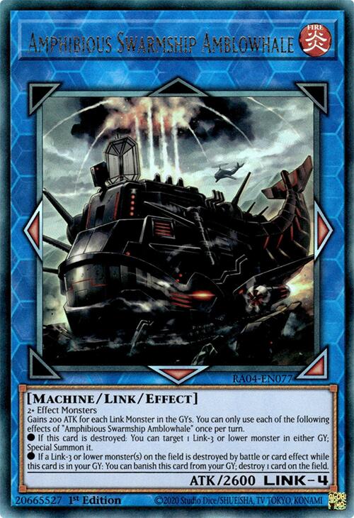 Amphibious Swarmship Amblowhale [RA04-EN077] Prismatic Ultimate Rare | Gaming Infinity