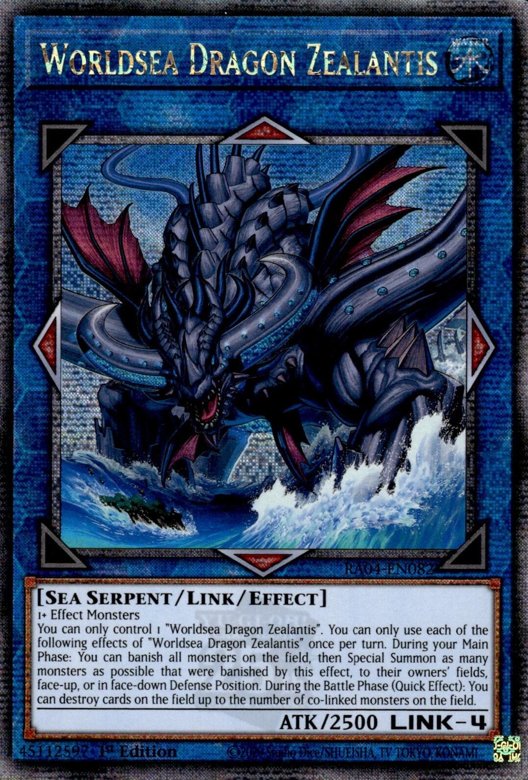 Worldsea Dragon Zealantis [RA04-EN082] Quarter Century Secret Rare | Gaming Infinity