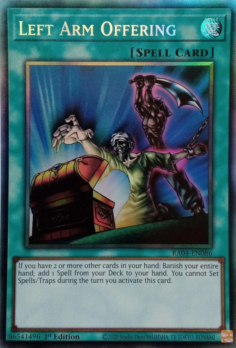 Left Arm Offering [RA04-EN086] Prismatic Collector's Rare | Gaming Infinity