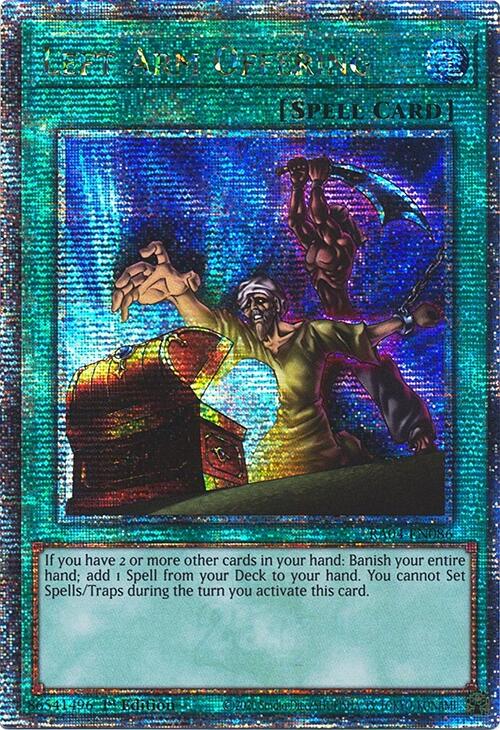 Left Arm Offering [RA04-EN086] Quarter Century Secret Rare | Gaming Infinity