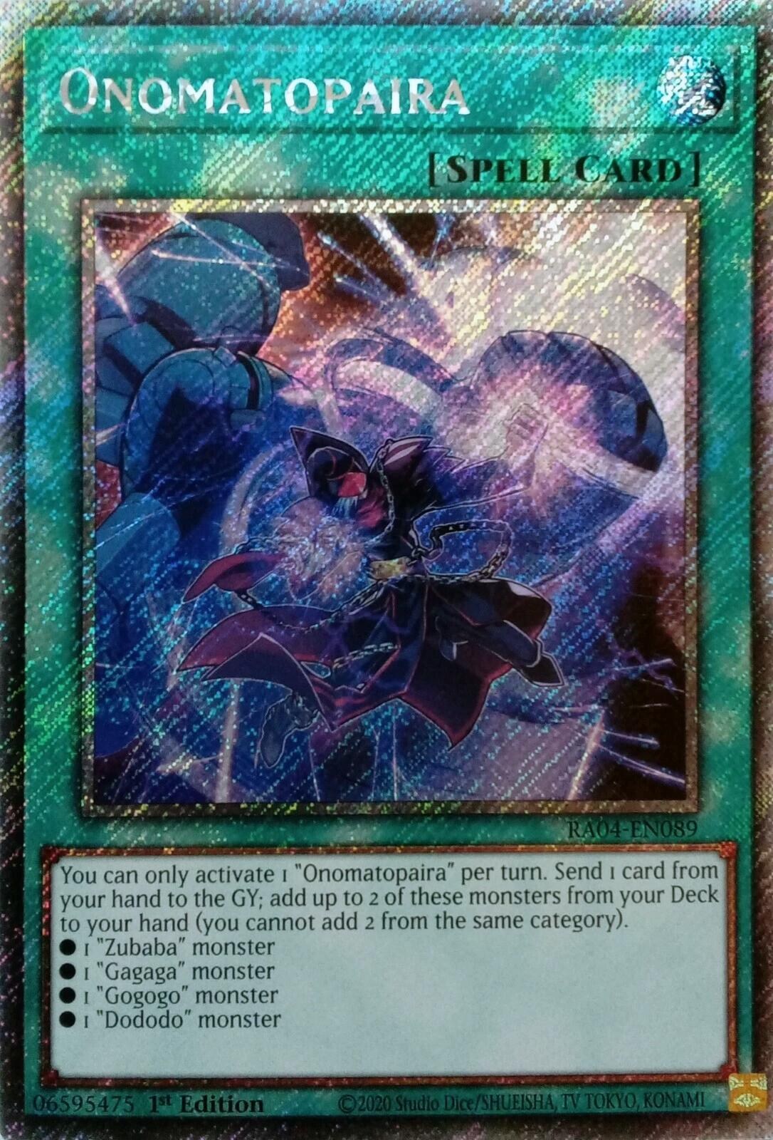 Onomatopaira [RA04-EN089] Platinum Secret Rare | Gaming Infinity
