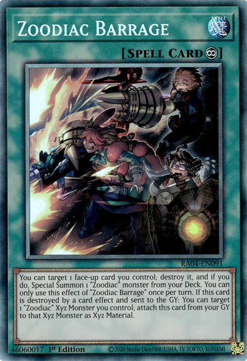 Zoodiac Barrage [RA04-EN091] Prismatic Collector's Rare | Gaming Infinity