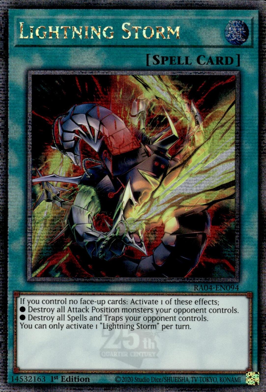 Lightning Storm (New Art) [RA04-EN094] Quarter Century Secret Rare | Gaming Infinity