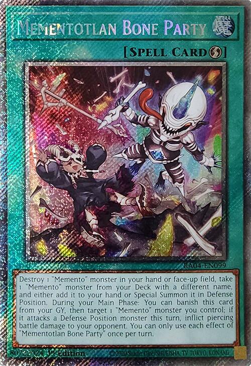 Mementotlan Bone Party [RA04-EN099] Platinum Secret Rare | Gaming Infinity