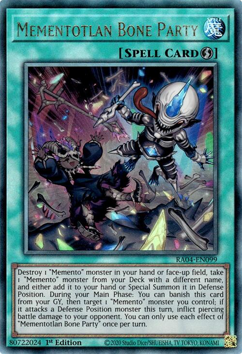 Mementotlan Bone Party [RA04-EN099] Prismatic Ultimate Rare | Gaming Infinity
